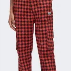 Adidas orange and Black Checkered cargo Pants
